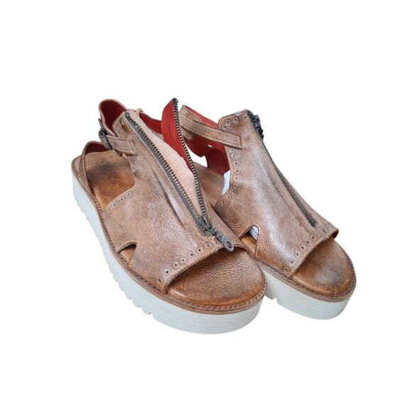 Bed-Stu Chunky Platform Womens size 11 Preppy Resortwear Leather Clancy Sandals - Picture 2 of 11